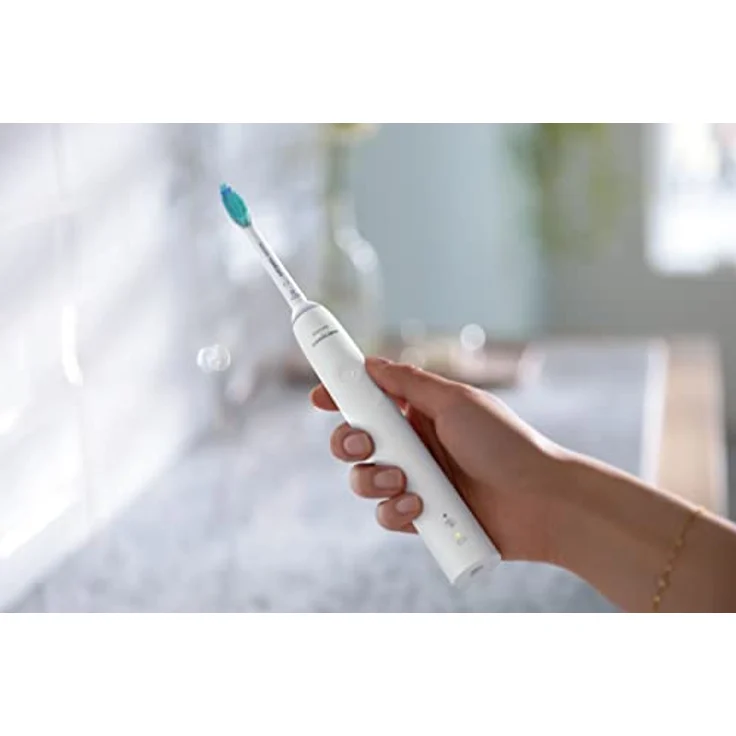 Philips Sonicare 3100 elektrische Schallzahnbürste mit Drucksensor und Ersatz-Erinnerung, HX3673/13, weiß – Bild 2