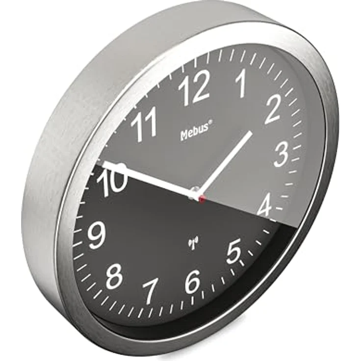 XXXLutz Funkuhr Schwarz, Wanduhr aus Metall mit modernen Dekorationselementen – Bild 3