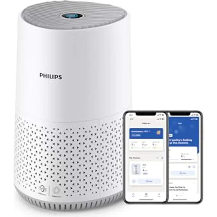 Versuni Philips Luftreiniger 600-Serie, HEPA-Filter entfernt 99,97% der Schadstoffe, Smart Sensor, App-Steuerung, Weiß (AC0651/10) – Bild 1