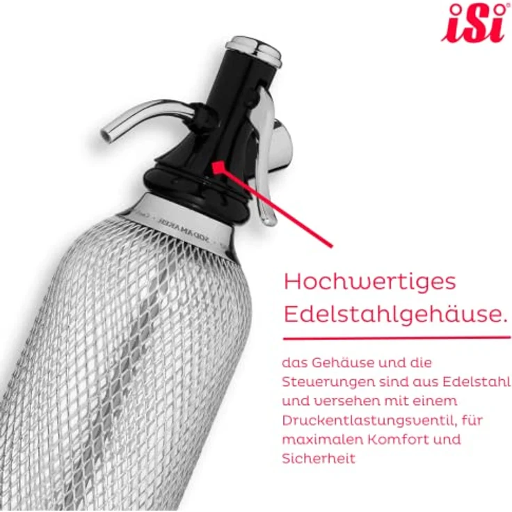 ISI Sodamaker Classic Set, Wassersprudler in Silber mit hochwertigem Design – Bild 2