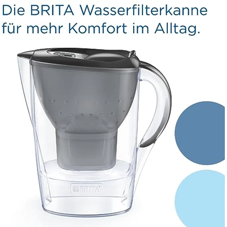 BRITA Wasserfilter-Kanne Marella graphit (2,4l) inkl. 3x MAXTRA PRO All-in-1 Kartusche – Filter zur Reduzierung von Kalk, Chlor, Blei, Kupfer & geschmacksstörenden Stoffen im Wasser – Bild 2