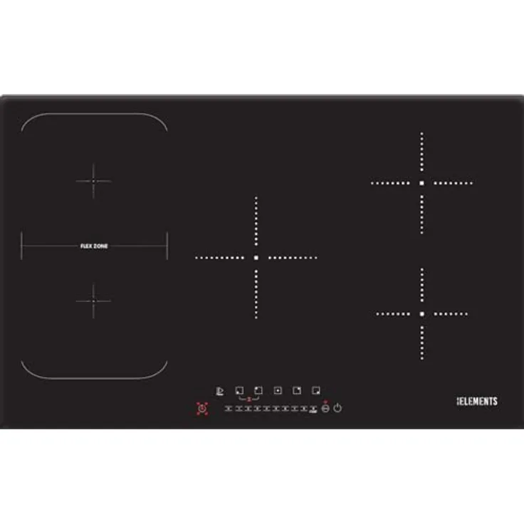 KB-ELEMENTS Induktionskochfeld 5 Platten - Induktionskochfeld 80cm, Autarkes Induktionskochfeld, 10200 Watt, Rahmenlos, Touch-Bedienung,99Min Timer, Kindersicherung, Aut. Abschaltung