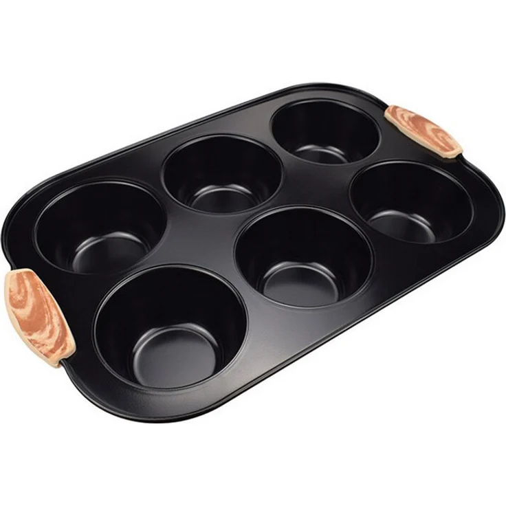 Elektronik SCHÄFER Muffinform für 6 Muffins Maple Wood, Antihaftbeschichtung, gleichmäßige Wärmeverteilung