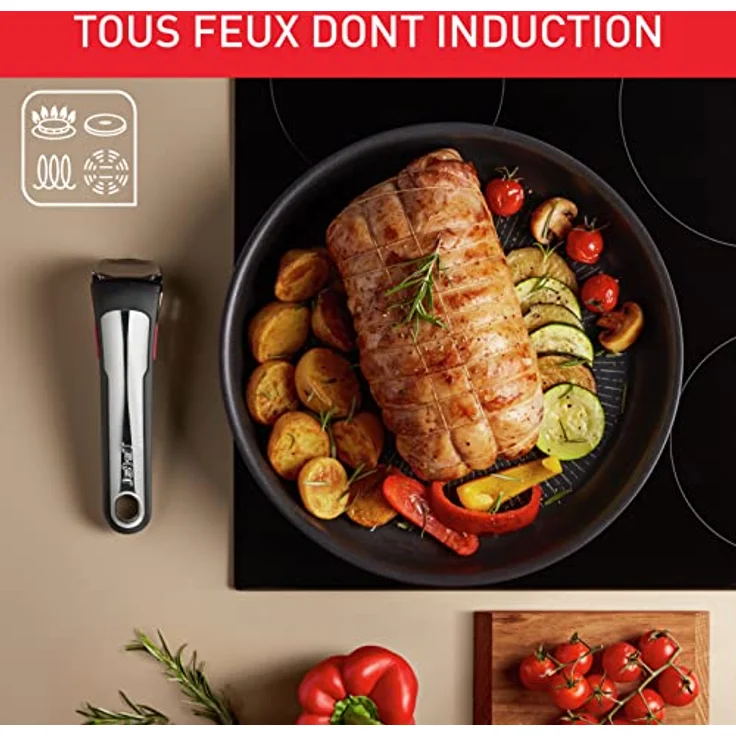 Tefal Ingenio Eco Resist Crêpe-Pfanne, 27 cm, stapelbar, Aluguss, Antihaftbeschichtung, Induktion L8581004 – Bild 4