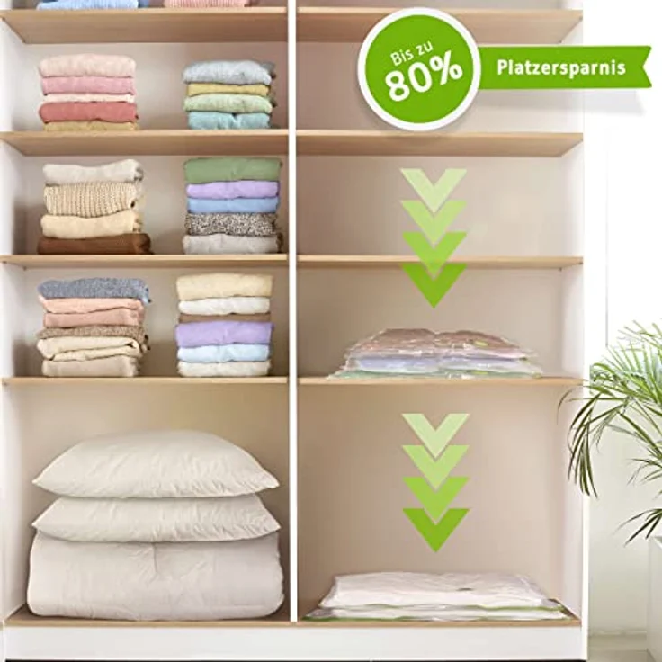 NORDIC® Vakuumbeutel für Kleidung, 6x Größe S 60x40cm, BPA-frei, wiederverwendbar, reißfest, inkl. Etiketten zur Beschriftung – Bild 2