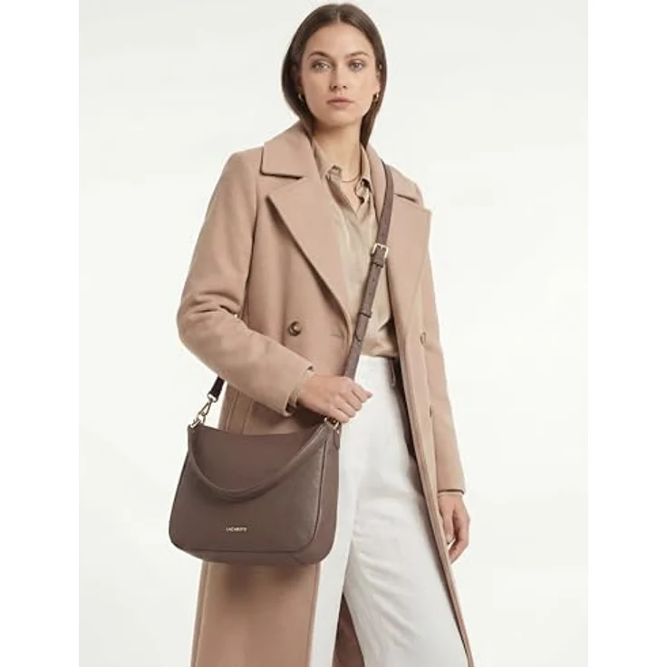 Lazarotti Bologna Leather Hobo Schultertasche, 100% Leder, 27 cm, grau – Bild 3