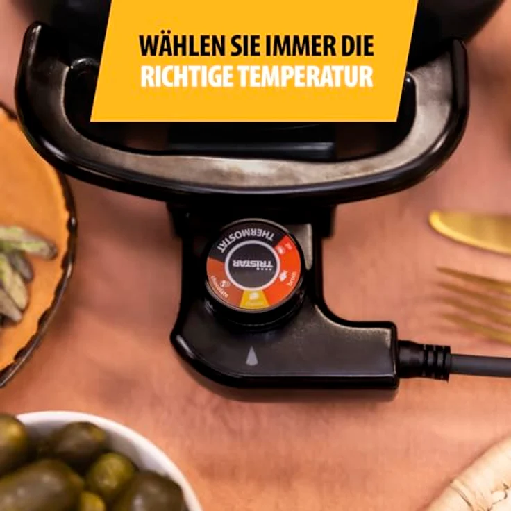 Tristar Fondue-Set für bis zu 8 Personen, 1,5 Liter Fassungsvermögen, inklusive Edelstahlgabeln, 1000 Watt, FO-1107, Schwarz – Bild 5