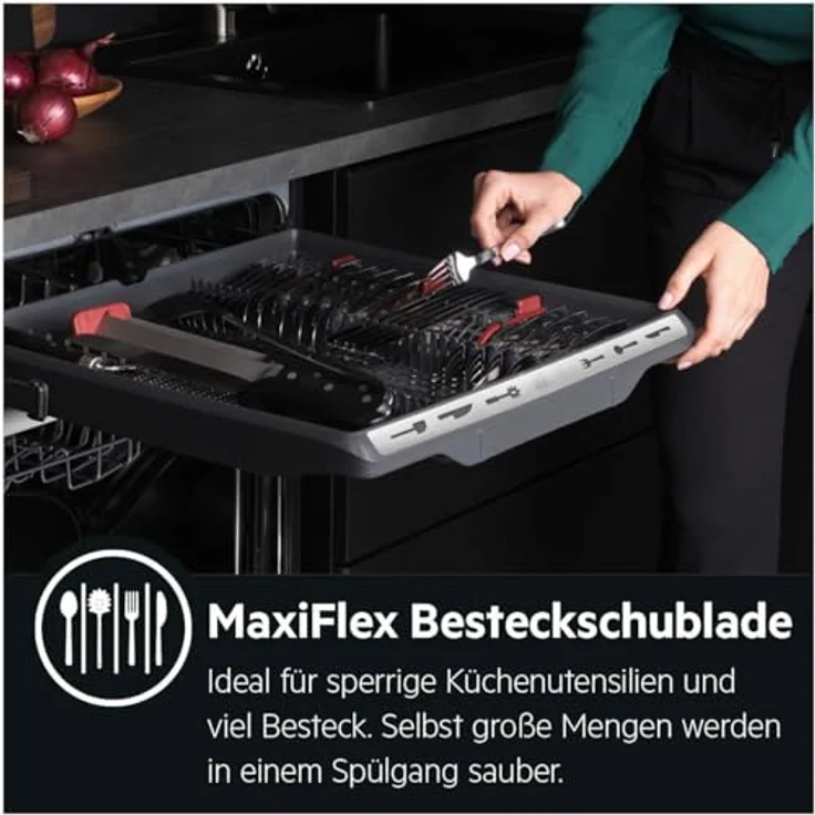 AEG FEE7675APM teilintegrierter Geschirrspüler, 14 Maßgedecke, Energieklasse A, 9 Programme, AirDry, ProClean, Besteckschublade, 43 dB – Bild 7