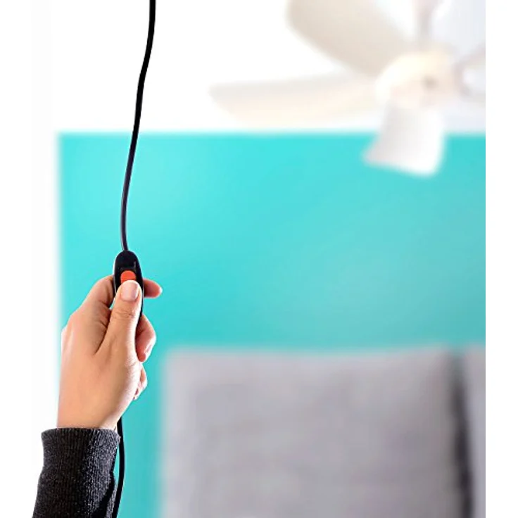 Sichler Haushaltsgeräte Mobiler Decken-Ventilator VT-141.D, 41 cm, 9 W, Aufhänger, Kippschalter (Weiß) – Bild 5