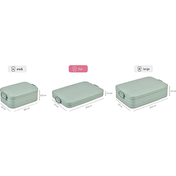 Mepal Nordic Denim Lunchbox take a Break Flat, Plastik, 25.5 x 17 x 3.3 cm – Bild 3