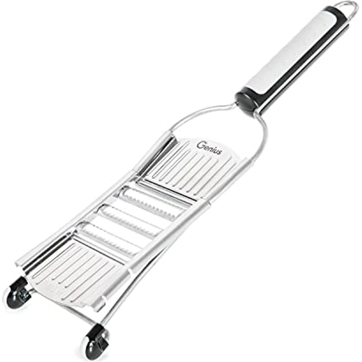 Genius Nicer Dicer Speed Set 7-tlg Gemüsehobel - Gemüseschneider mit 3 Einsätzen & Schneidguthalter | Parmesanreibe, Juliennereibe und V-Hobel – Bild 5