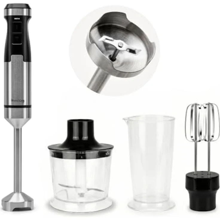 Huslog Stabmixer 3-in-1, 1500 W mit Zerkleinerer, Schneebesen und 20 Geschwindigkeitsstufen, HUS1048 – Bild 1