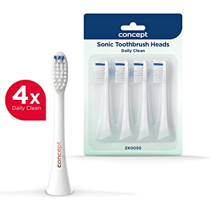 Concept Zahnbürstenkopf ZK0050, 4er Set mit weichen Borsten für sanfte Zahnpflege, weiß – Bild 2