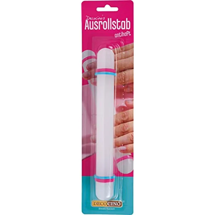 Dekoback DECOCINO Ausrollstab – 3-teilig, ca. 23 cm lang – antihaftbeschichteter als Teigrolle zum Ausrollen von Marzipan, Blütenpaste, Roll-Fondant