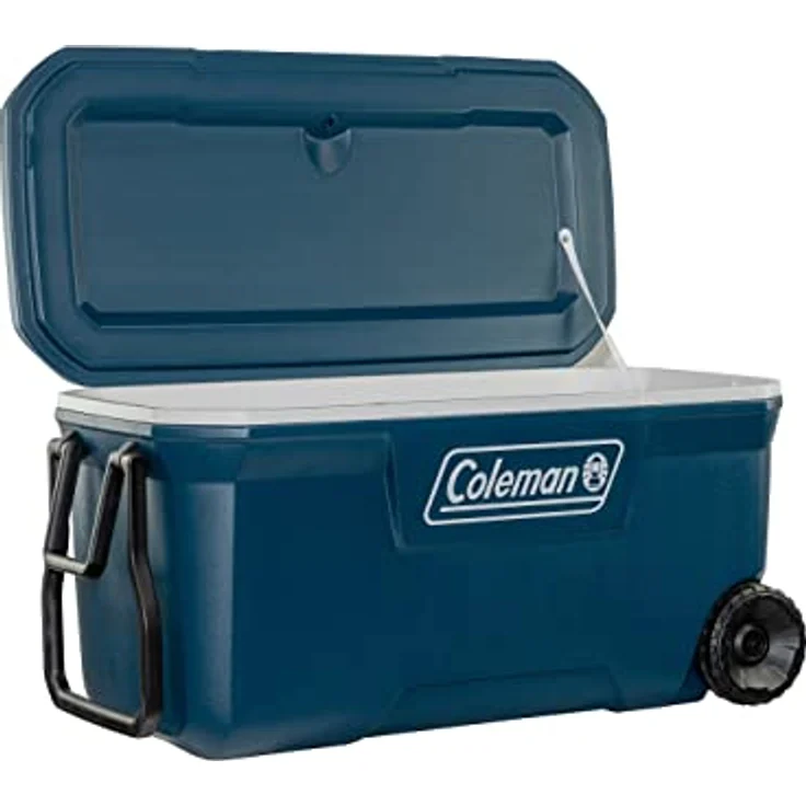 Coleman 100QT Xtreme Wheeled passive Kühlbox, mit Rollen, 94 Liter, Teleskopgriff, PU-Schaumisolierung, blau – Bild 3
