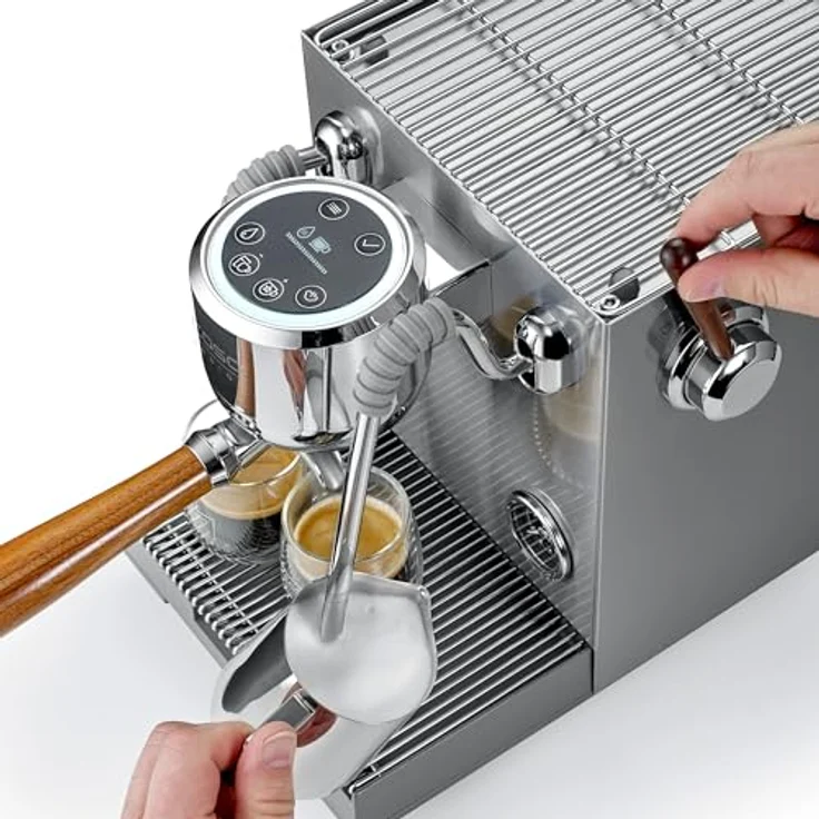 CASO EspressoGourmet Advanced Espresso Siebträgermaschine, 19 bar Ulka-Pumpe, PID-Temperatursteuerung, Edelstahlgehäuse, 2 l Wassertank, mit 2 Siebträgermodellen – Bild 12