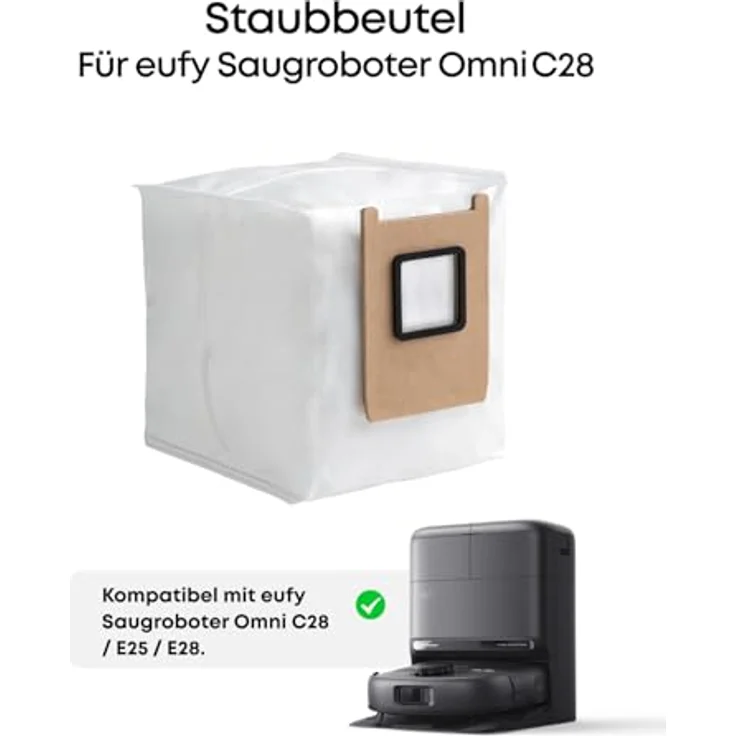 eufy Staubbeutel für Omni E20/E25/E28, 3er Pack, hygienisch schließend, für automatische Entleerungsstation – Bild 2