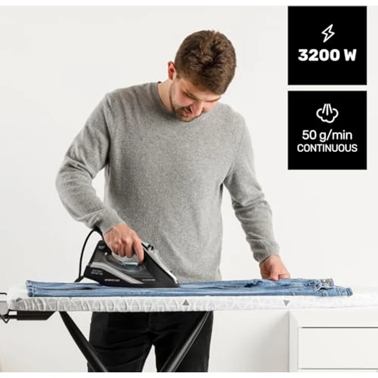 Taurus Geyser Eco 3200, Dampfbügeleisen mit 3200 W, Ultra X-Slide Sohle, 220 g/min Dampfstoß, Schnellaufheizung, Antikalk, Tropfstopp, Selbstreinigung, ECO-Funktion – Bild 2