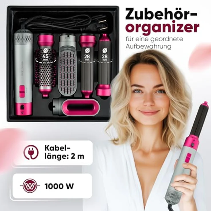 ProfiCare Lockendreher PC-HAS 3132, Warmluftbürste, 4in1 Hairstyler in Weiß – Bild 5