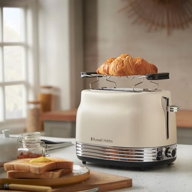 RUSSELL HOBBS Toaster Hanley Jasmine 28650-56, 2-Schlitz Toaster in Creme mit 900 W, Hebefunktion und 6 Bräunungsstufen – Bild 7