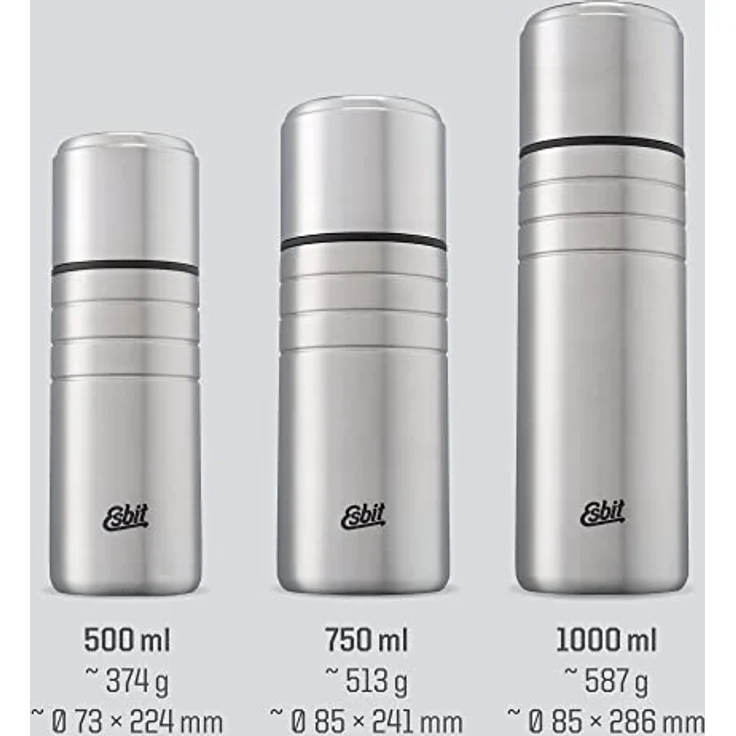 Esbit MAJORIS Isolierflasche mit doppelwandigem Edelstahl-Becher 0.5L Silber – Bild 6