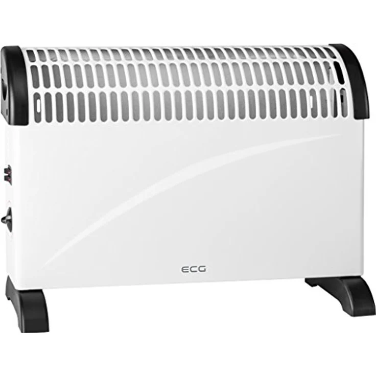 ECG TK 2050 Heizkonvektor, 3 Leistungsstufen bis 2000 W, stufenlose Thermostat-Regelung, Weiß-grau – Bild 2