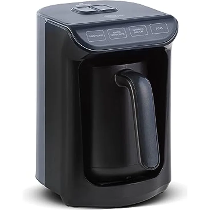 Karaca Hatır Roast Türkische Kaffeemaschine Glänzend Schwarz 5 Tassen Kapazität Viel Schaum, 535W, Sprachwarnsystem, Lichtwarnsystem, Messlöffel, Einfache Reinigung