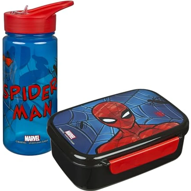 Scooli Lunchbox Set Spider-Man, 2-tlg. mit auslaufsicherer Brotzeitdose und 500 ml Trinkflasche – Bild 1