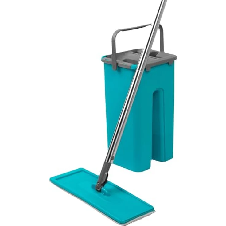 Beldray LA067234EU Duplex Wischmopp und Eimer Set | Integrierter Auswringer & Schmutzentferner | Türkis, Grau, 129 cm – Bild 2