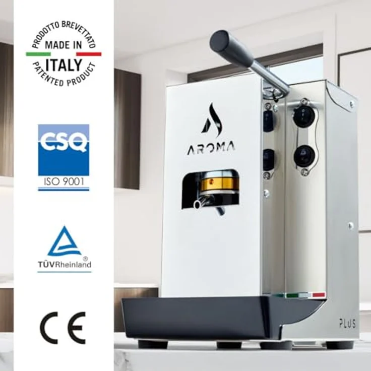 Aroma PLUS - ESE-Padmaschine Espressomaschine Weiß, Edelstahl – Bild 7