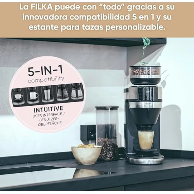 Severin Kaffeemaschine mit Mahlwerk KA 4853 FILKA, 1,4l Kaffeekanne, Papierfilter 1x4, in Silber – Bild 4