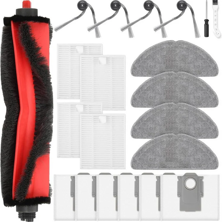 SURFOU Saugroboter Zubehör-Set für Roborock Q7 M5/Q7 M5+/Q7 L5/Q7 L5+, 21-tlg. Ersatzteile Komplettset mit Hauptbürste, HEPA-Filtern, Mopptüchern und Staubbeuteln