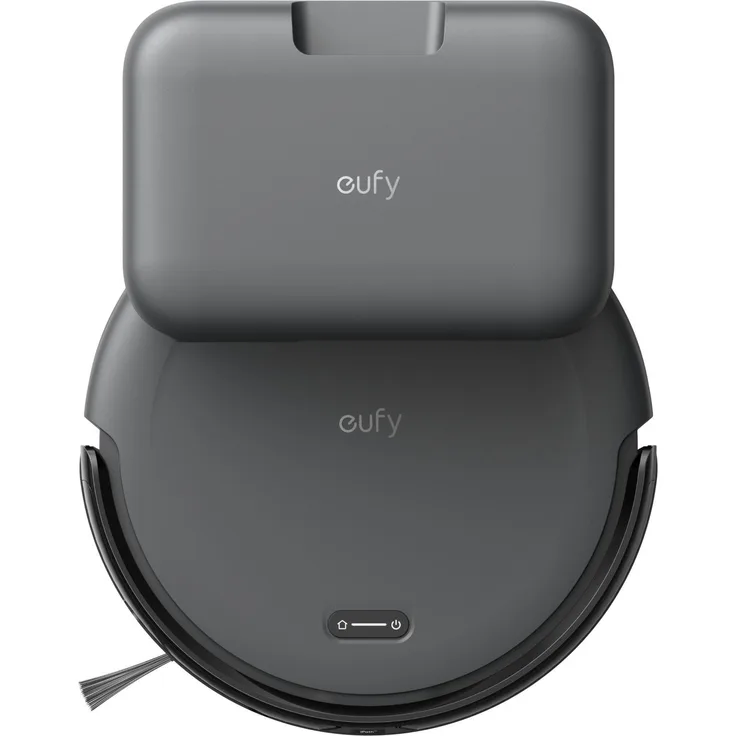 eufy Anker Robot Vacuum Cleaner C10, selbstentleerend, 4.000 Pa Saugkraft, Kanten-Erweiterungsbürste, schwarz