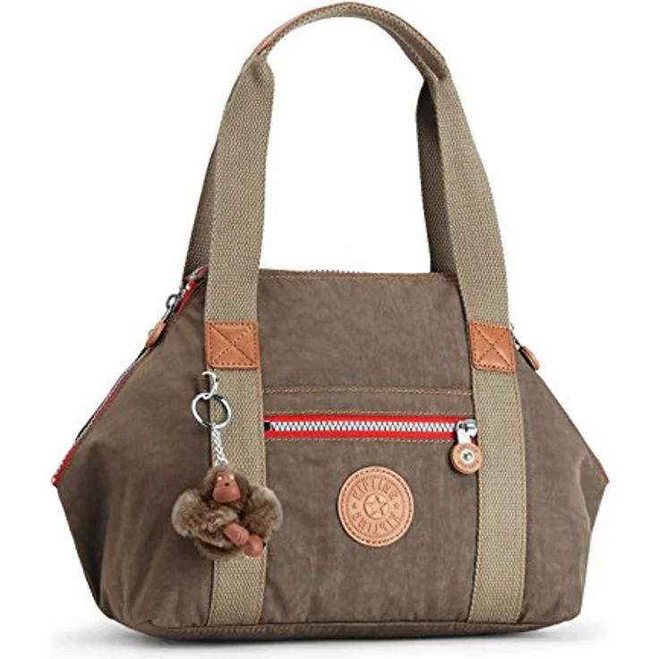 Kipling Art Mini Handtas, praktische Schultertasche mit abnehmbarem Umhängeriemen, True Beige C, Braun, mit 6 Nebenfächern und Schlüsselband – Bild 3