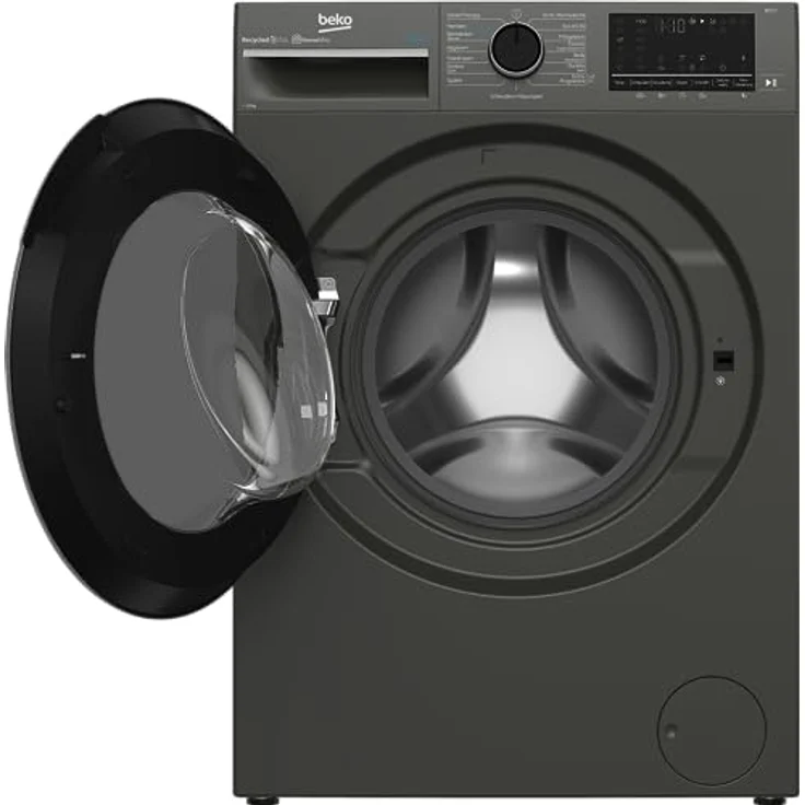 Beko B3WFT510415M Waschvollautomat, Waschmaschine, 10kg, 1400 U/min, SteamCure Dampffunktion, allergikergeeignet, AddXtra-Nachlegefunktion, Ironfast, AquaWave-Schontrommel, Bluetooth-Steuerung, Grau – Bild 3