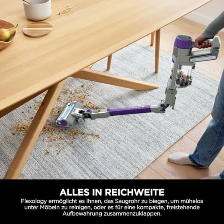 Shark PowerDetect Akku-Staubsauger mit DuoClean Detect, Reverse Clean & Anti Hair Wrap Plus, Motorisierter Tierhaar-Aufsatz, Fugendüse und Multi-Oberflächen-Aufsatz, Flexibel, Leicht, Grau IP1251EUT – Bild 5