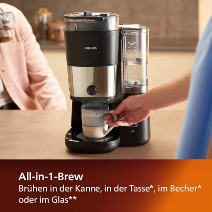 Philips All-in-1 kaffeemaschine - integriertes Kegelmahlwerk für frische Zubereitung in einer 1,25-L-Glaskanne, Auswahl der Intensität (HD7900/50) – Bild 4