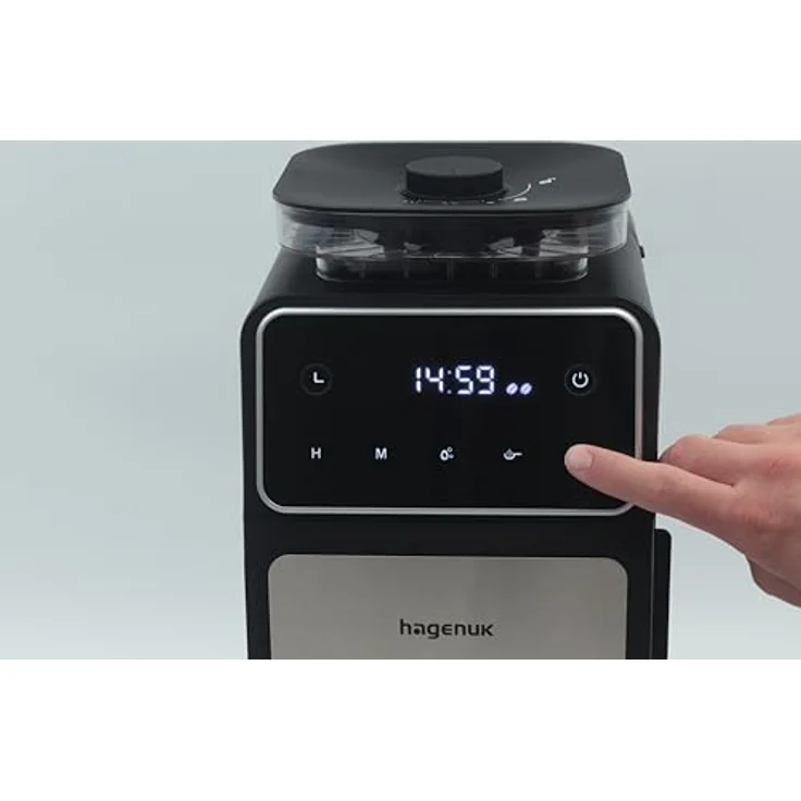 Hagenuk Kaffeemaschine mit Mahlwerk, 12 Tassen, Timer, Flachmahlwerk, DIRECT-DROP-SYSTEM, Warmhaltefunktion, 200g Bohnenbehälter, Permanentfilter – Bild 6