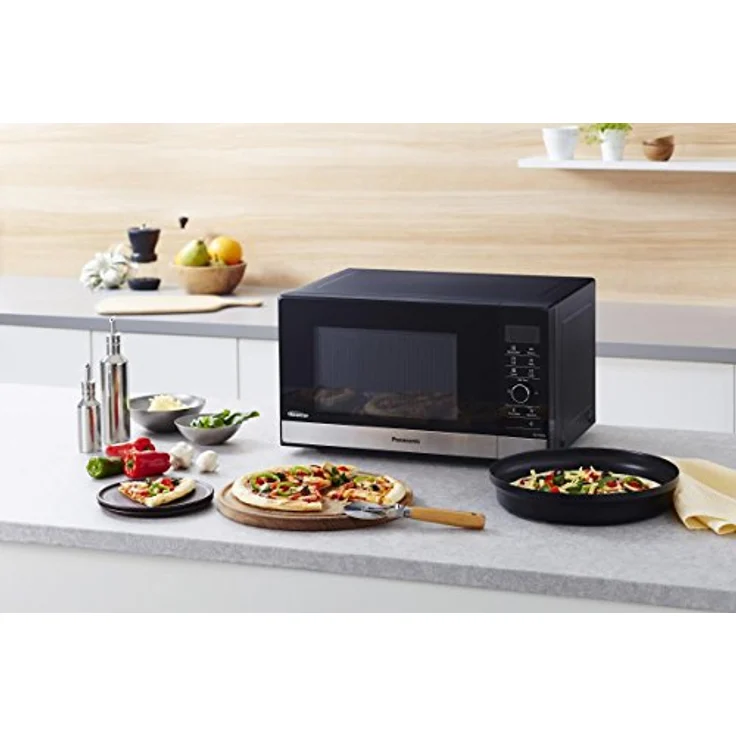 Panasonic NN-GD38HSGTG Mikrowelle mit Grill, Standgerät, 1000 Watt, Dampfgarer, Steamer, Kombi-Mikrowelle, Pizza-Pfanne, 23 Liter Garraum, edelstahl-schwarz – Bild 2