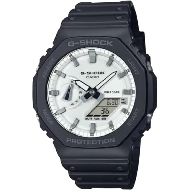 Casio Watch GA-2100WD-1AER Analog-Digital-Uhr in Schwarz und Weiß