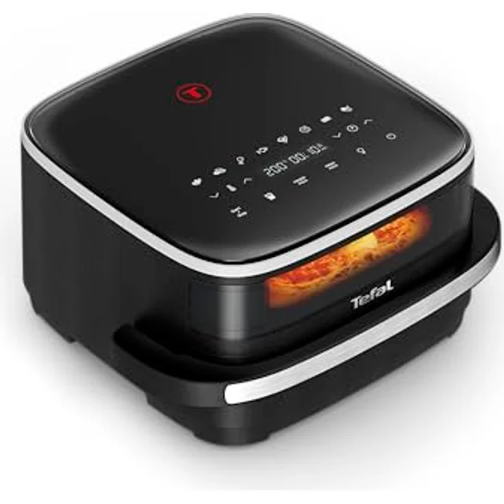 Tefal Easy Fry Heißluftfritteuse XL, Schwarz - XL-Grillfläche, geräumiger Garkorb, kompaktes Design, Sichtfenster, Pizza backen, Touchdisplay, energiesparend – Bild 1