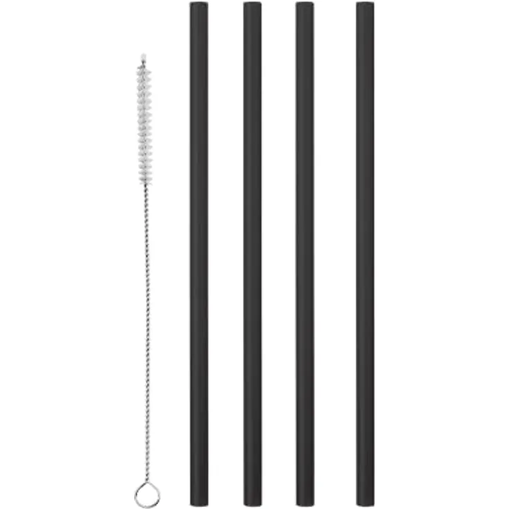 Metaltex 253135002 Trinkhalme Kunststoff 12 Stück schwarz