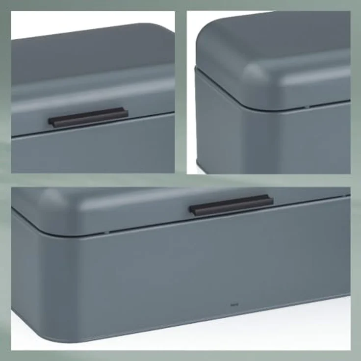 KELA FRISCA Brotkasten aus Metall, grau, 42,5x22,5x17,5 cm, belüftet für optimale Frischhaltung – Bild 2