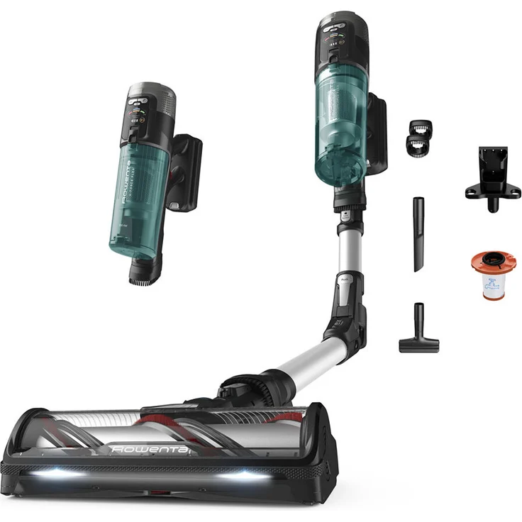 Rowenta X-Force Flex 13.60 RH9A32W, 2-in-1-Stabstaubsauger mit Lithium-Ionen-Akku, LED-Lichtern und Zyklon-Technologie, Weiß – Bild 1
