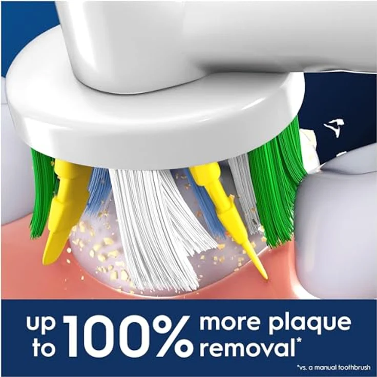 Oral-B Pro Floss Action Aufsteckbürste, 4 Stück Bürstenköpfe mit X-Form und Interdentalborsten für tiefere Plaque-Entfernung, Weiß – Bild 3