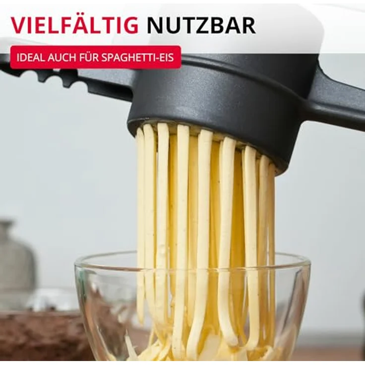 Westmark Spätzle- und Kartoffelpresse Spätzlechef, Traditionelle Lochung, Aluminium, anthrazit, 41 cm, griffige Spezialbeschichtung – Bild 4