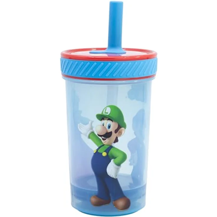Super Mario Drop Safe Trinkbecher, kippsicherer PP Becher für Kinder, 370ml – Bild 2