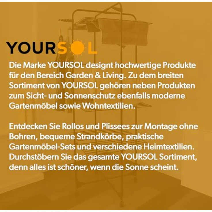 Yoursol Turmwäscheständer Yoursol Paris, 40 m Trockenlänge, höhenverstellbar, Schwarz/Weiß – Bild 7