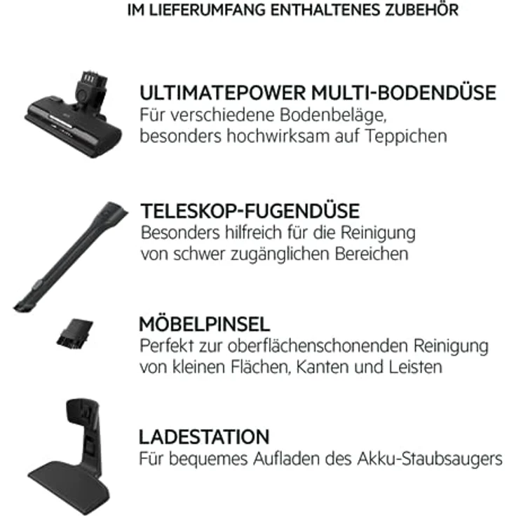 AEG CLEAN 5000 ÖKO Akku-Staubsauger kabellos/Akku-Laufzeit: bis zu 50 Min. / Farbe: Ebony Black Schwarz – Bild 2