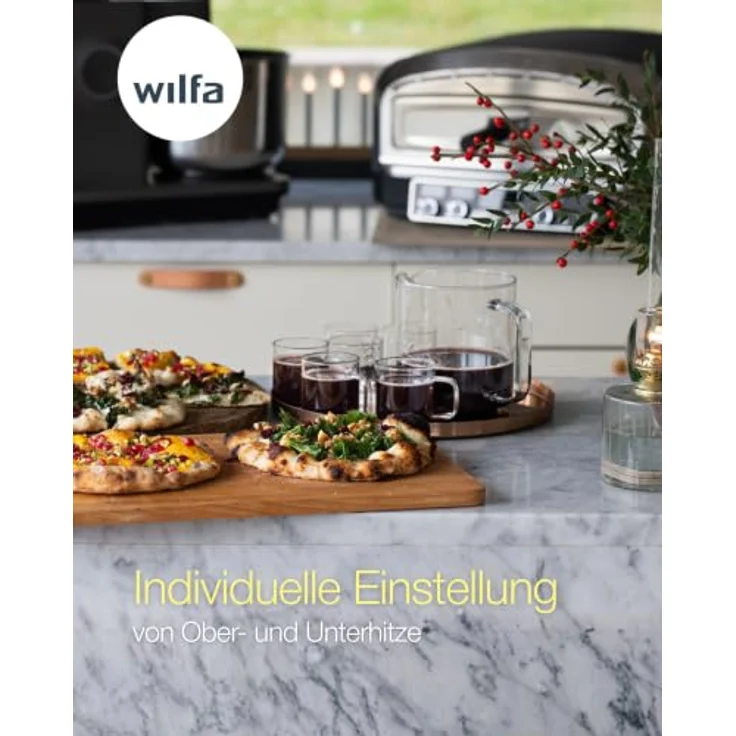 WILFA Crust PO2B-E2200, Elektrischer Pizzaofen mit 2200 W, max. 450 °C und 13-Zoll-Pizzastein, 20 Liter Kapazität mit 6 voreingestellten Programmen – Bild 7